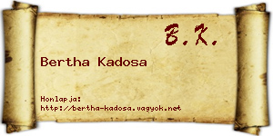 Bertha Kadosa névjegykártya